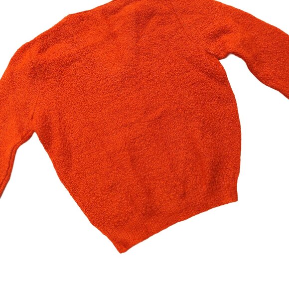 Vintage 1940s-1950s Orange/Rust V-Neck Long Sleeve Knit Sweater - Picture 7 of 8